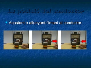La posició del conductor


Acostant o allunyant l’imant al conductor.

 