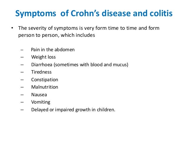 What are symptoms of Crohn's disease?