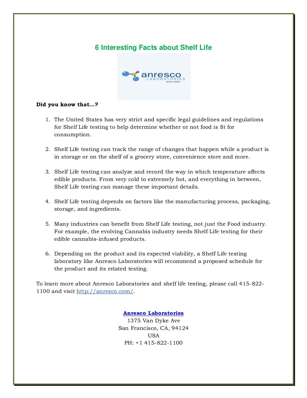 6 Interesting Facts about Shelf Life