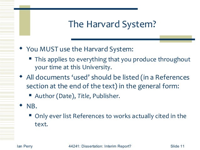 Dissertation interim report format