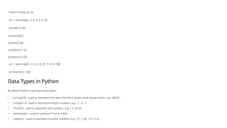 (6) Introduction-to-NumPy.in python ppt | PPT