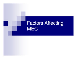 Factors Affecting
MEC
 