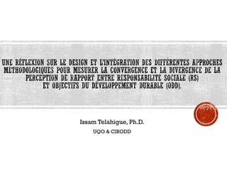 Issam Telahigue, Ph.D.
UQO & CIRODD
 