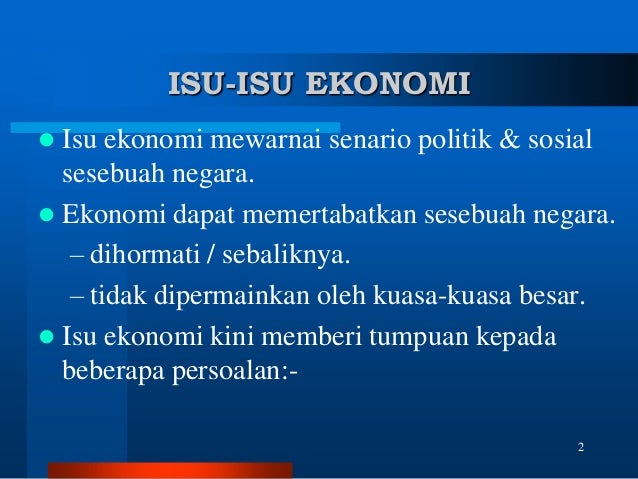 Isu Semasa Ekonomi Malaysia - Rayuik