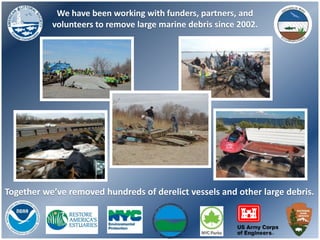 We have been working with funders, partners, and
volunteers to remove large marine debris since 2002.
Together we’ve remov...