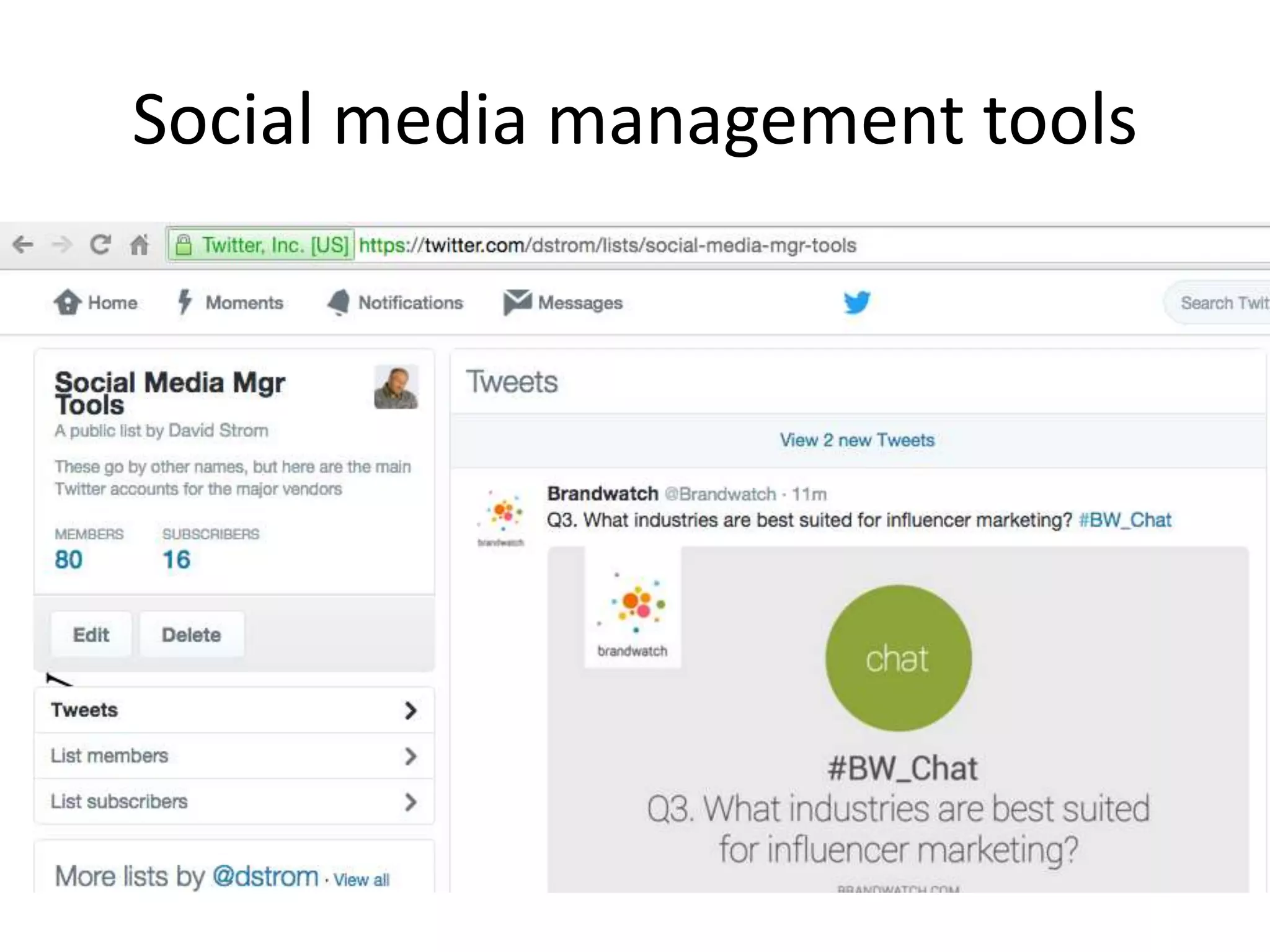 Social media management tools