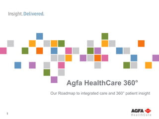 1
Agfa HealthCare 360°
Our Roadmap to integrated care and 360° patient insight
 
