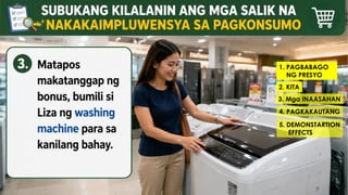 1. PAGBABAGO
NG PRESYO
2. KITA
3. Mga INAASAHAN
4. PAGKAKAUTANG
5. DEMONSTARTION
EFFECTS
 