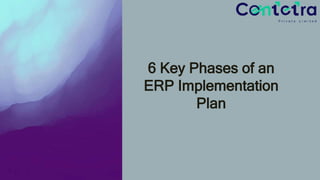 6 Key Phases of an
ERP Implementation
Plan
 