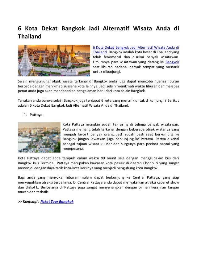6 Kota Dekat Bangkok Jadi Alternatif Wisata Anda Di Thailand 6 Kota Dekat Bangkok Jadi Alternatif Wisata Anda Di Thailand