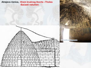 Atrejeva riznica,   -Hram kružnog tlocrta –Tholos -Saćasti volumen 