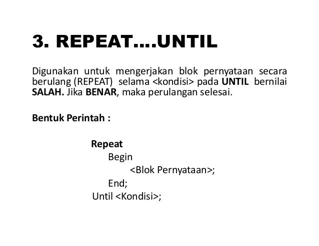 6 lanjutan perulangan