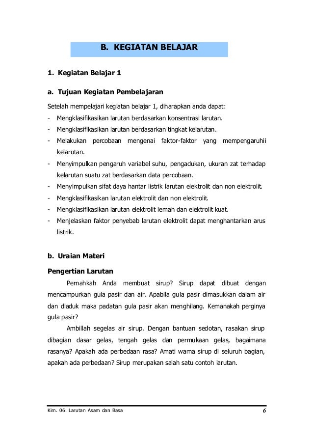 Larutan asam dan basa Larutan asam dan basa