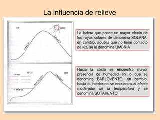 La influencia de relieve
 