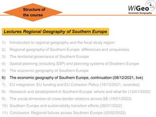 6_Lecture_The economic geography of Southern Europe, continuation | PDF