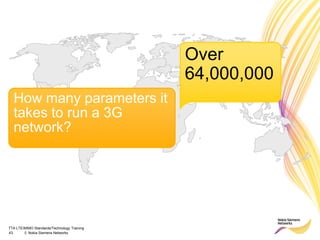 TTA LTE/MIMO Standards/Technology Training
43 © Nokia Siemens Networks
How many parameters it
takes to run a 3G
network?
Over
64,000,000
 
