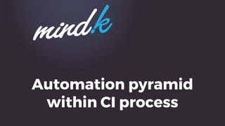 Automation pyramid
within CI process
 