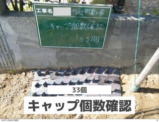 33個

               キャップ個数確認
12年11月29日木曜日              8
 