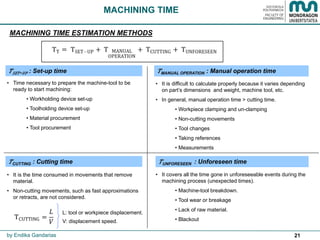 Standard Machining Operations Time Table Machining time and costs | PDF