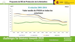 Propuesta de RD de Protección de la Atmósfera
7
Evolución 2001-2014
Valor medio de PM10 en todas las
estaciones
 