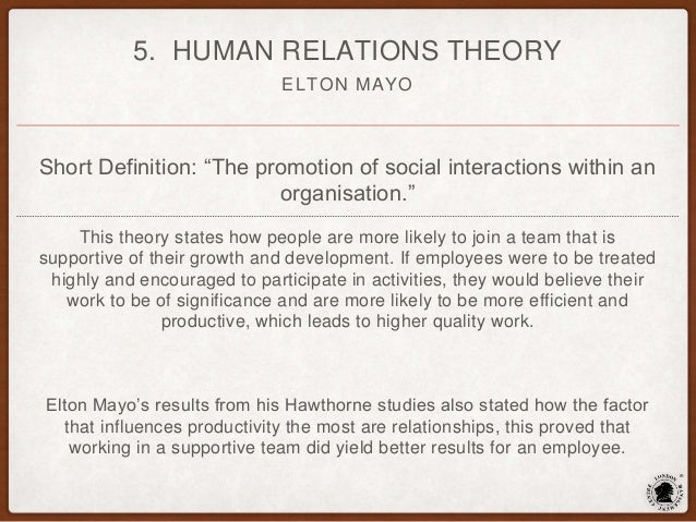 contributions of elton mayo to the development of management thought • know the historical development of schools of management thought elton mayo has been considered as the father of the human relations contribution of the modern management theory. contributions of elton mayo to the development of management thought • know the historical development of schools of management thought elton mayo has been considered as the father of the human relations contribution of the modern management theory.