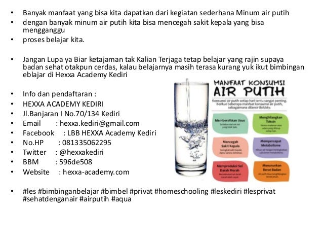 6 manfaat minum air putih