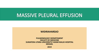WIDIRAHARDJO
PULMONOLOGY DEPARTEMENT
FACULTY OF MEDICINE
SUMATERA UTARA UNIVERSITY/ ADAM MALIK HOSPITAL
MEDAN.
2019
 