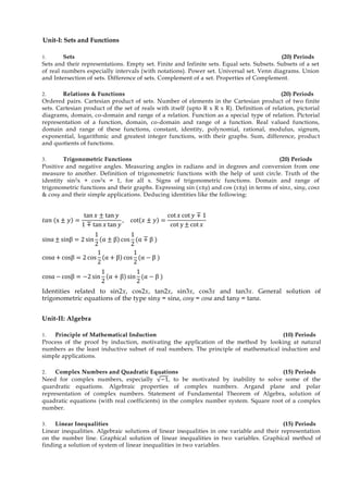 Mathematics syllabus | PDF