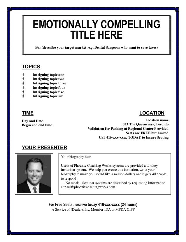Seminar Invite Sample