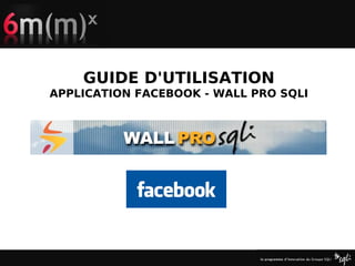 GUIDE D'UTILISATION
    APPLICATION FACEBOOK - WALL PRO SQLI




                      
 