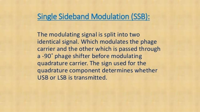 Single side band and double side band modulation