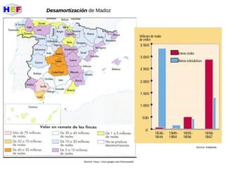 Source: https://sites.google.com/historiaweb2
Source: Kalipedia
DesamortizaciónDesamortización de Madoz
 