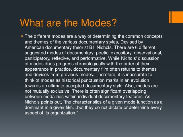 6 modes of documentaries documentary modes