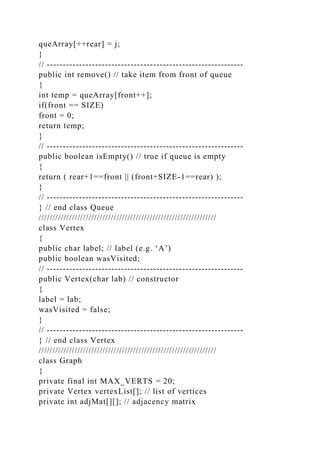 6Modify the bfs.java program (Listing A) to find the minimu.docx