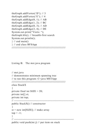 6Modify the bfs.java program (Listing A) to find the minimu.docx