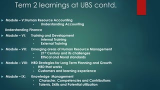 Ubs Learning 6 months of learning at ubs | PPTX