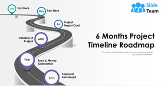 Text Here
Text Here
Project
Report Card
Initiation of
Project
Fund & Money
Calculation
Approval
from Board
6 Months Project
Timeline Roadmap
This slide is 100% editable. Adapt it to your needs and capture
your audience's attention.
Mar
Feb
Jan
Apr
May
Jun
 