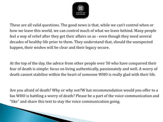 The Fear of Death | Thanatophobia | Fearexit | PPTX