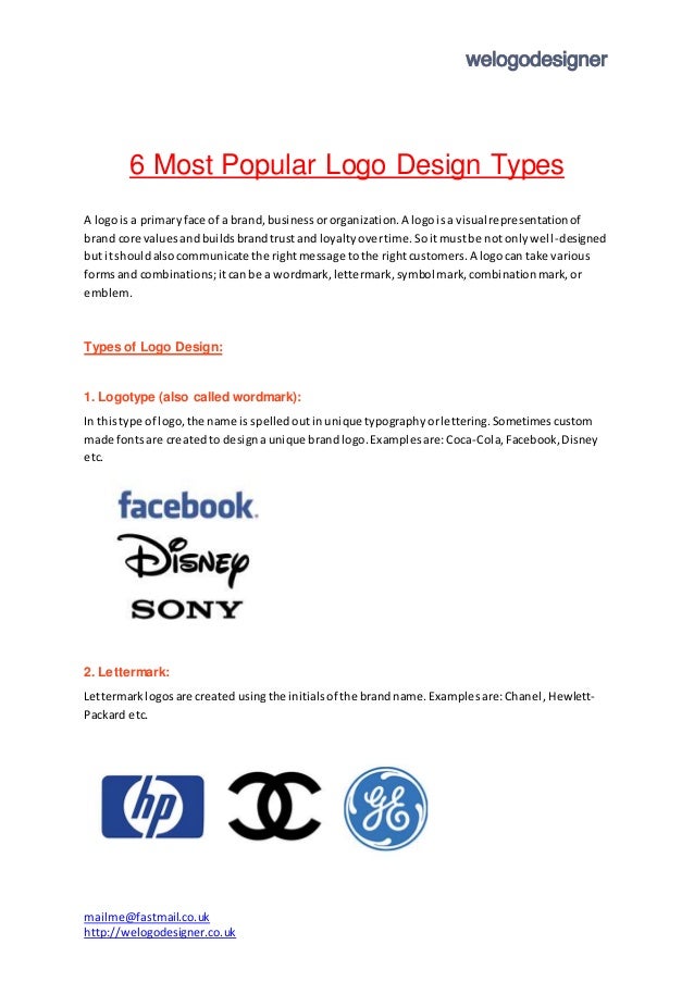 6 most popular logo design types welogodesigner UK