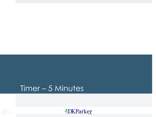 Copyright
DKParker, LLC
2015
Timer – 5 Minutes
 