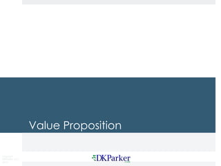 Copyright
DKParker, LLC
2015
Value Proposition
 