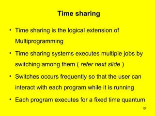 6 multiprogramming & time sharing | PPT