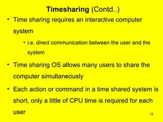 6 multiprogramming & time sharing | PPT