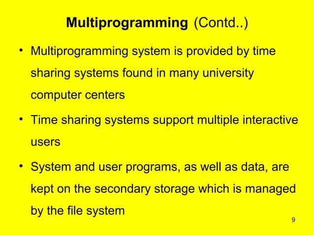 6 multiprogramming & time sharing | PPT | Operating Systems | Computer ...