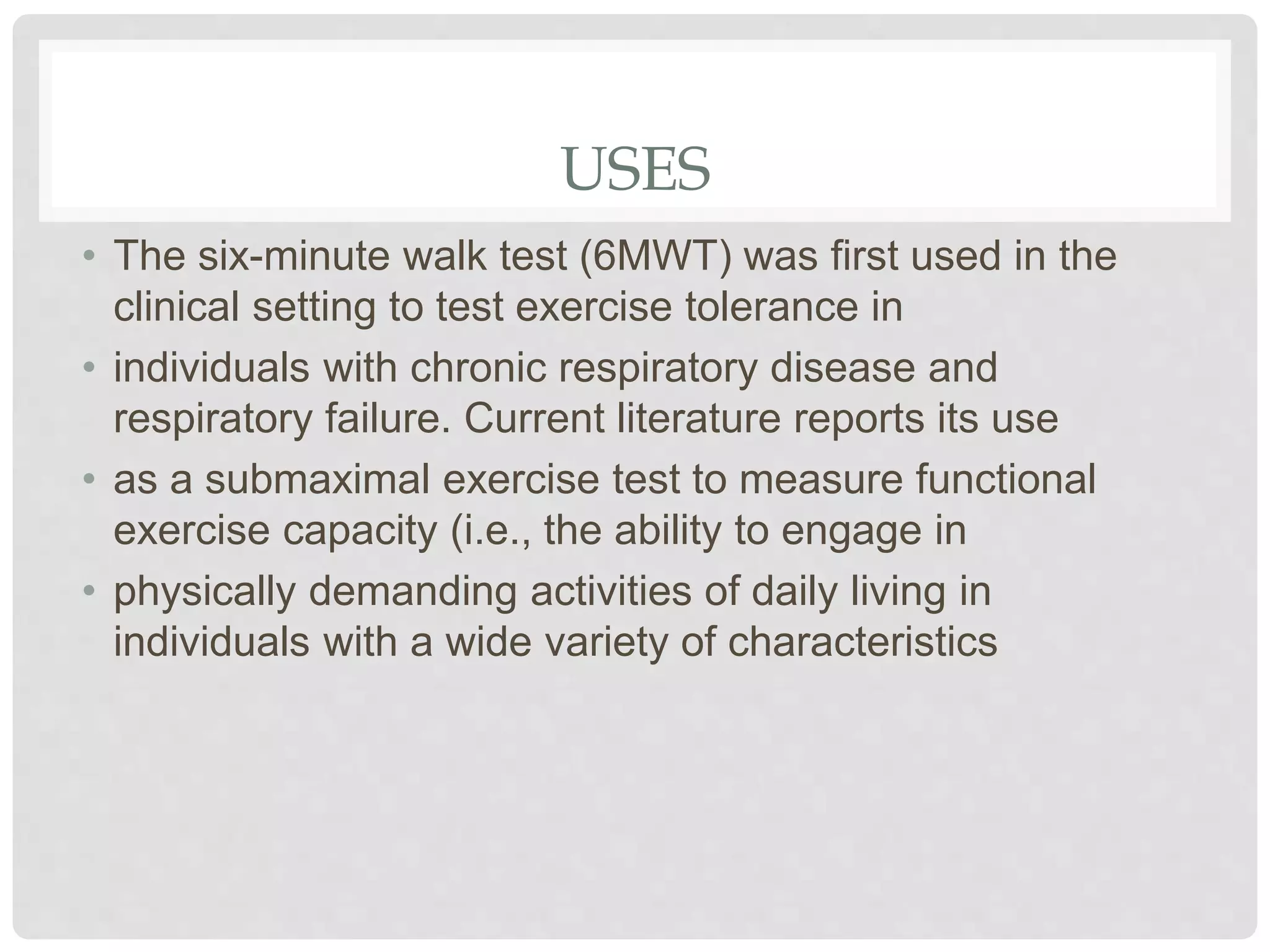 6 minute walk test | PPTX