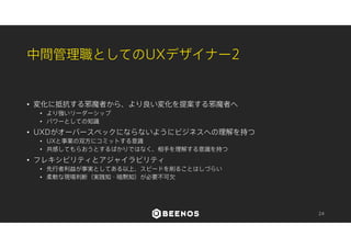 実践知リーダーシップの6能力 
• 「善い」目的をつくる能力 
• 場をタイムリーにつくる能力 
• ありのままの現実を直観する能力 
• 直観の本質を概念に変換する能力 
• 実践知を組織化する能力 
24 
[2012 Ikujiro Nonaka, Ryoko Toyama and Noboru Konno] 
 
