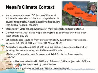 Nepal: Climate Change and NAP’s experience | PDF