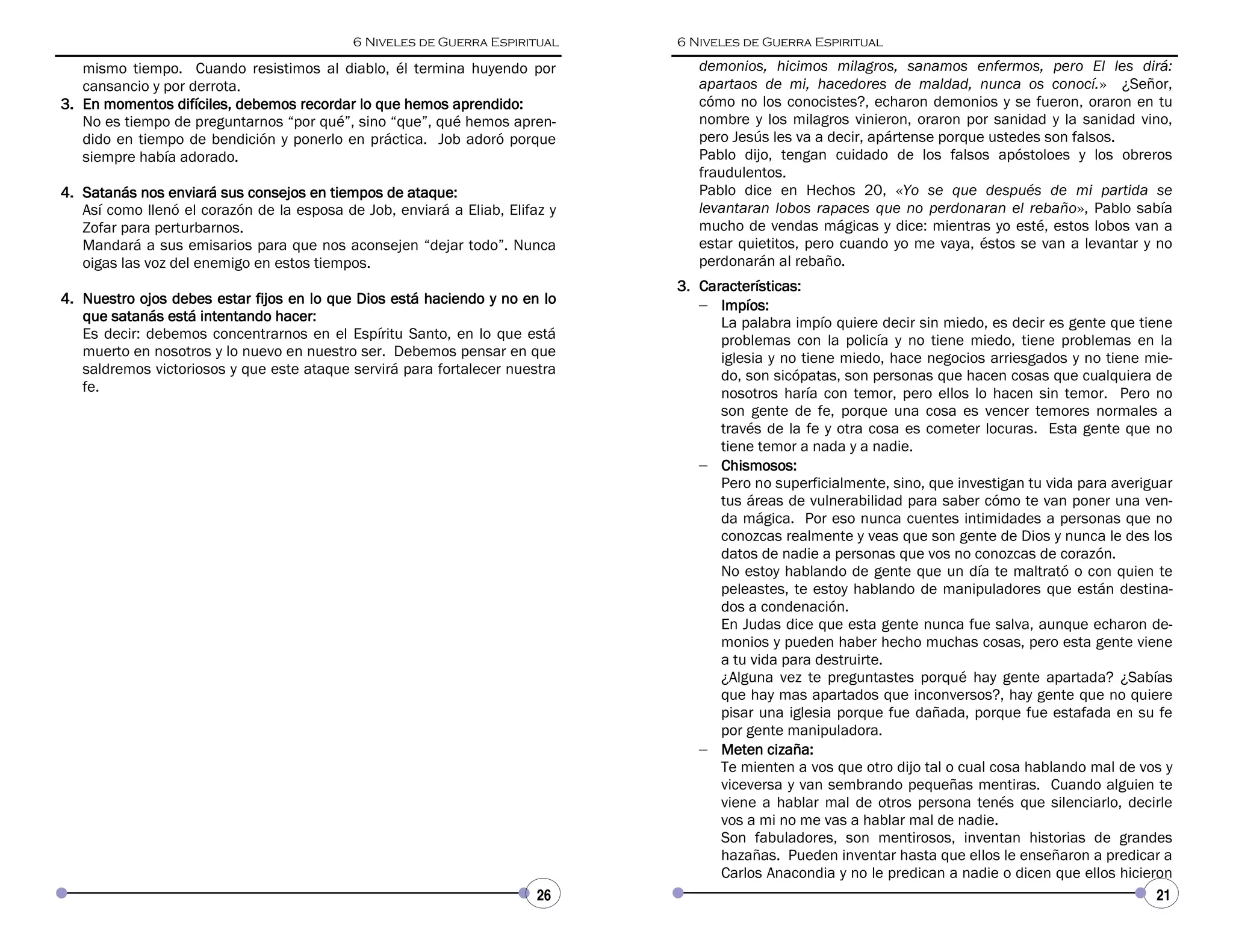 6 niveles de guerra espiritual | PDF