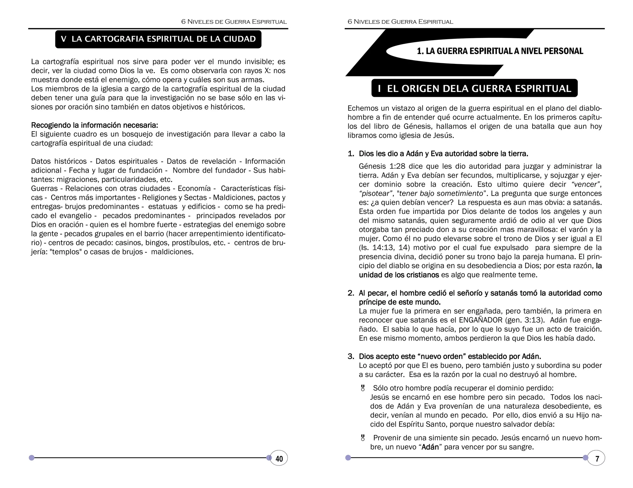6 niveles de guerra espiritual | PDF