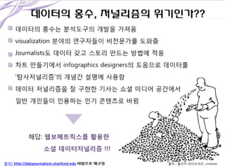 출처: http://datajournalism.stanford.edu 바탕으로 재구성

출처 : 플리카 라이브러리 _mistress

 